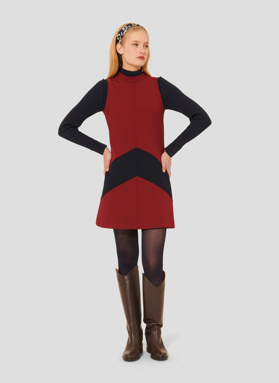 Respect Burgundy Double Canvas Dress by Tara Jarmon Lebanon