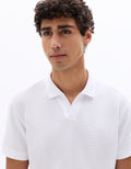 Celio Regular Fit Waffle Knit Polo - White