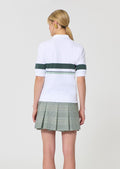 polo in white printed cotton