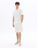 Regular Fit Cuban Collar Polo Shirt with Bouclé Effect Celio