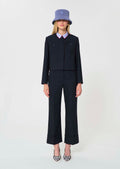 trousers in ecru powder grain canvas