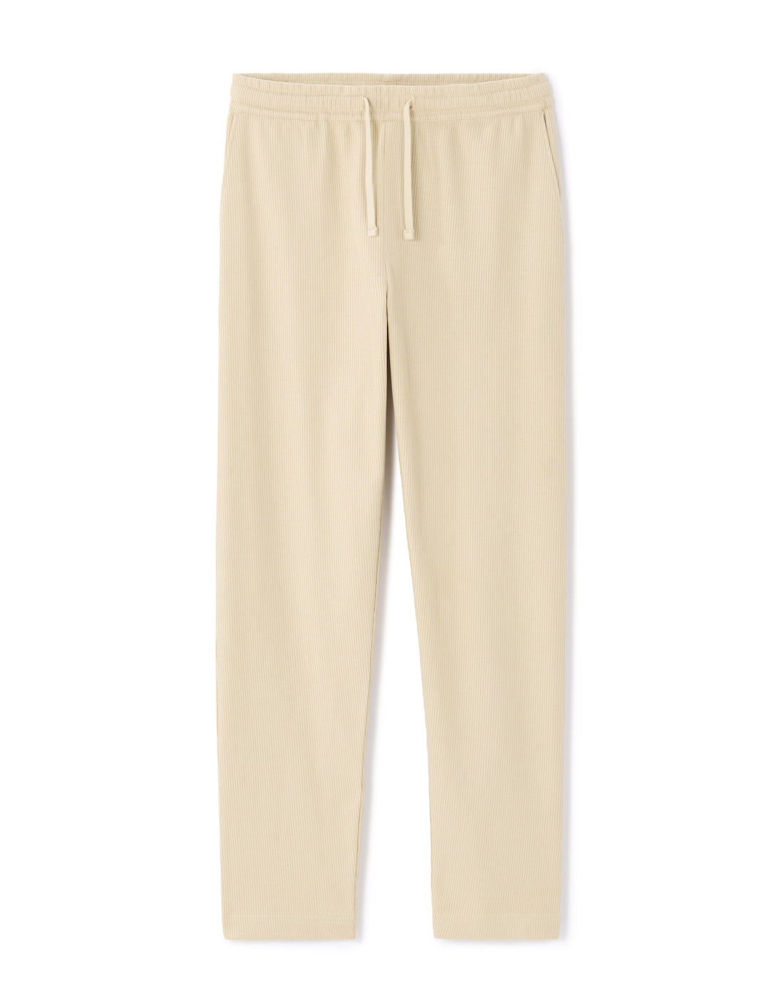 Celio Regular Fit 100% Cotton Ribbed Knit Joggers - Beige