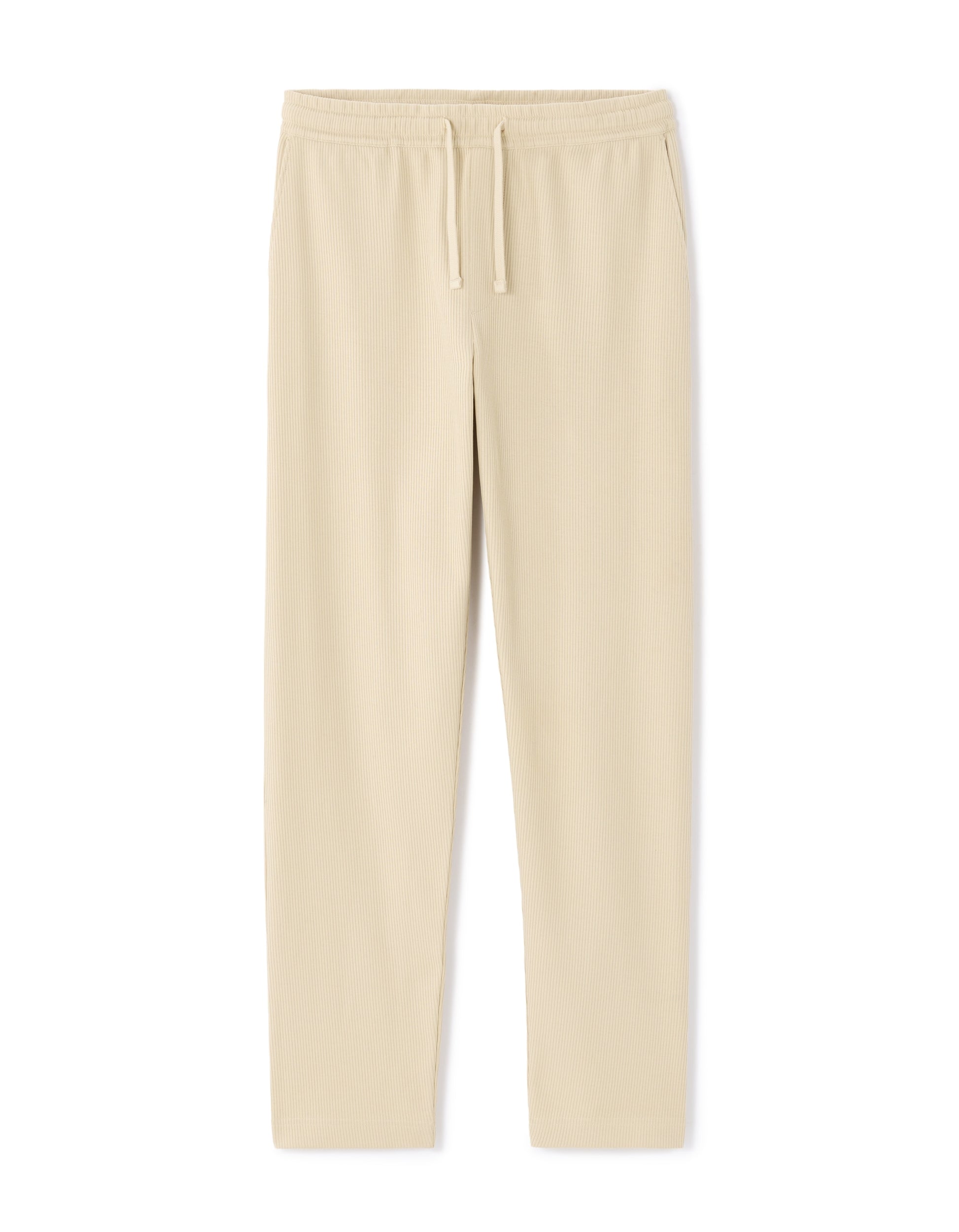 Celio Regular Fit 100% Cotton Ribbed Knit Joggers - Beige