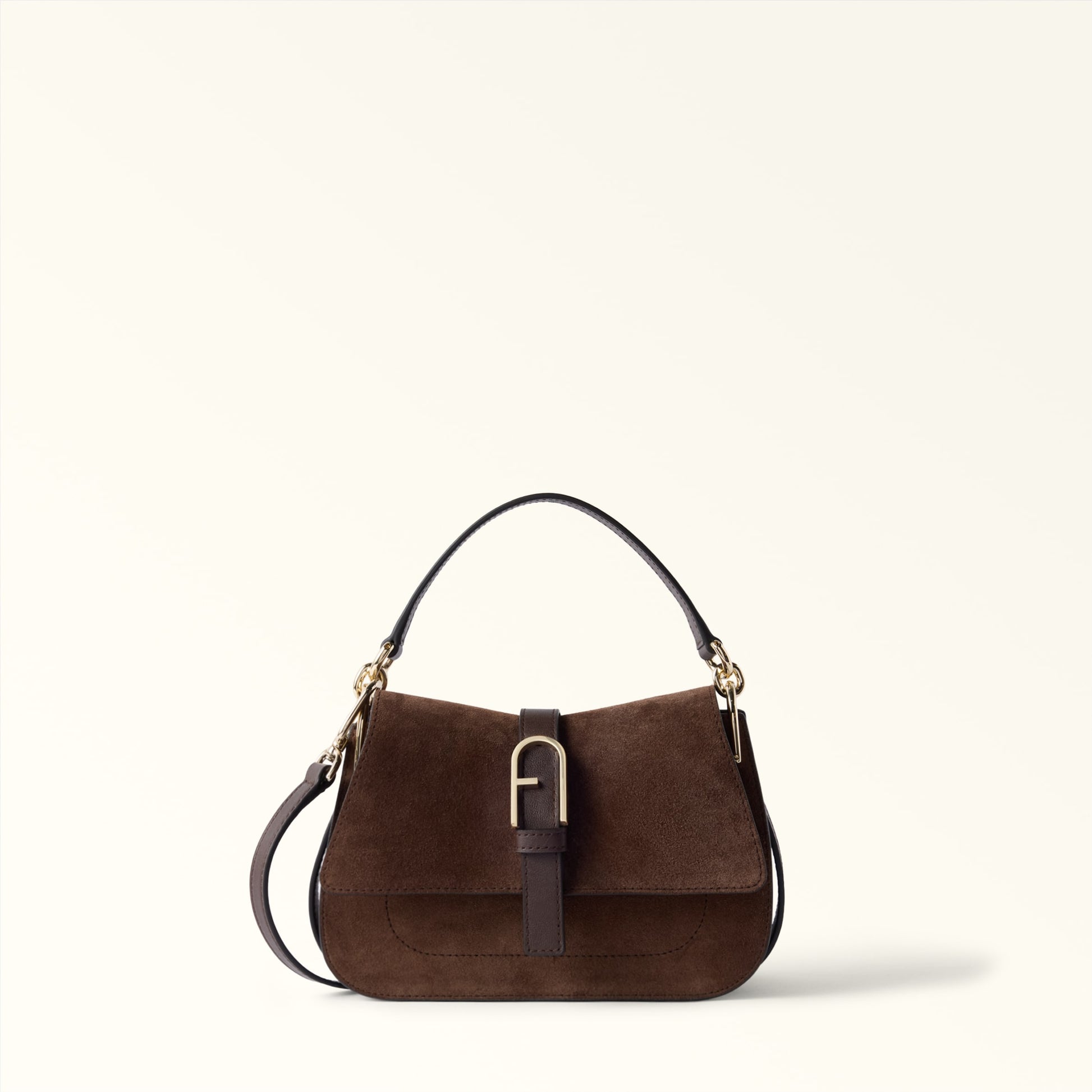 Furla Flow Mini Top Handle in Brown - Bags 