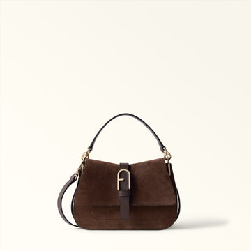 Furla Flow Mini Top Handle in Brown - Bags 