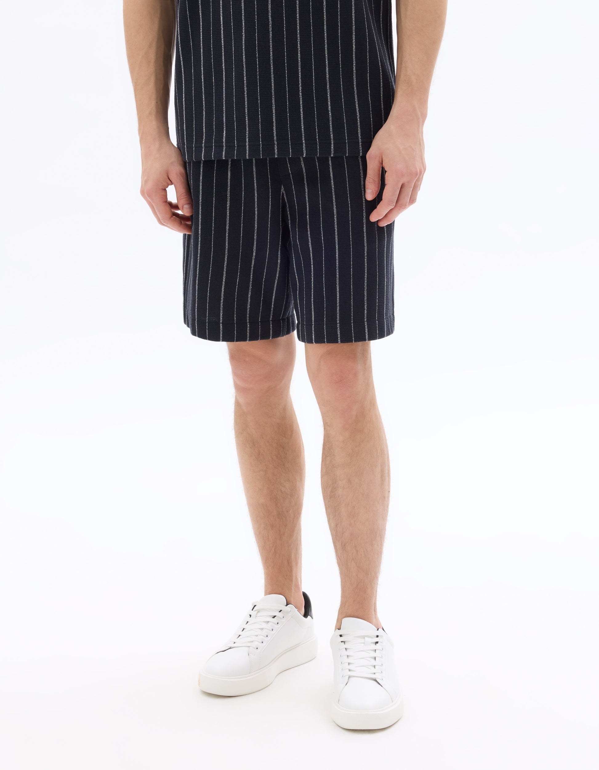 Celio Regular Fit Striped Bermuda Shorts - Blue