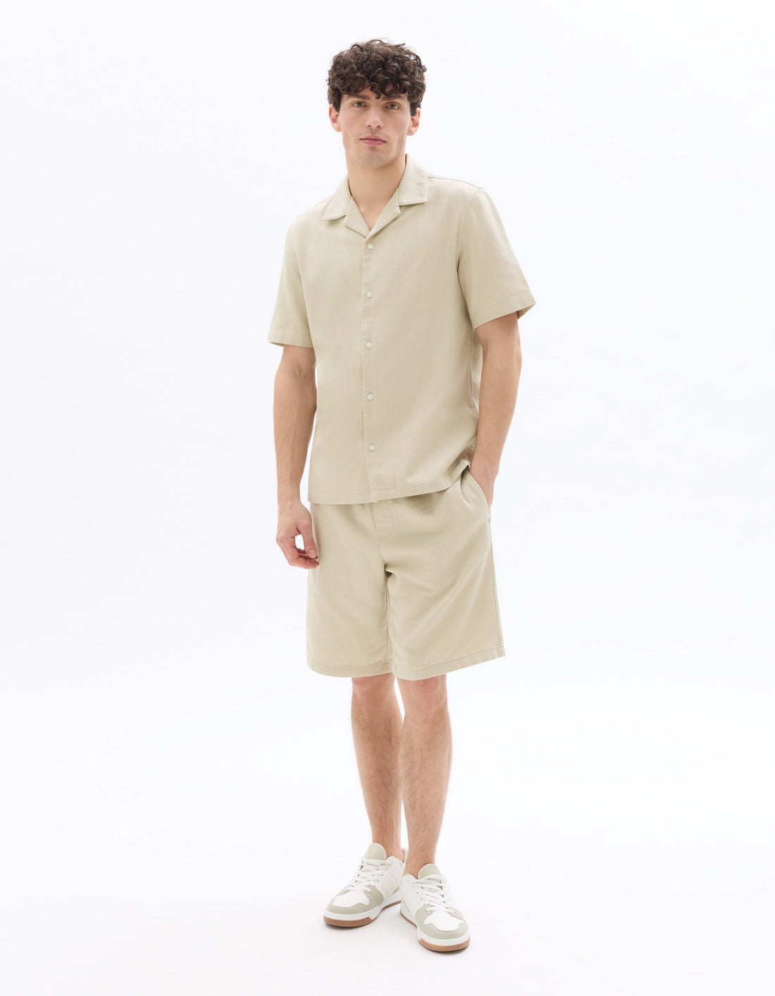 Textured Regular Fit 100% Cotton Short-Sleeve Shirt Celio