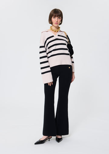 Paola  black ecru oppo sweater for women