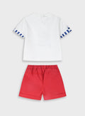 Red Infant Set(Shorts,Blouse) for Boys