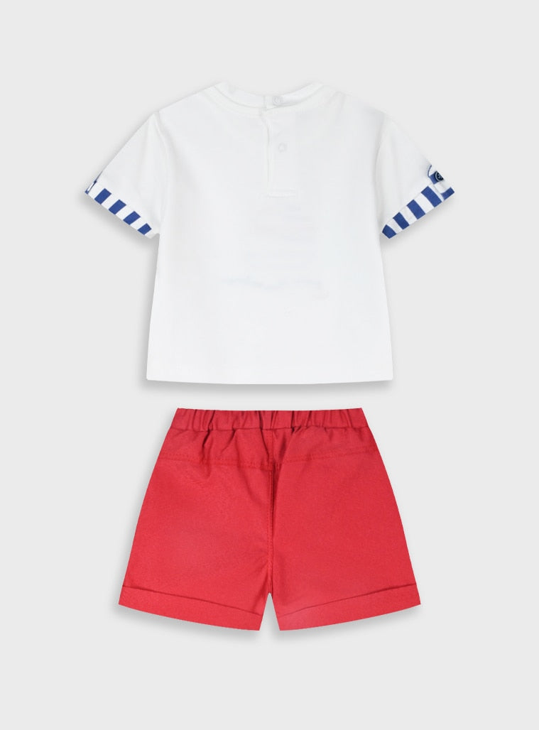 Red Infant Set(Shorts,Blouse) for Boys