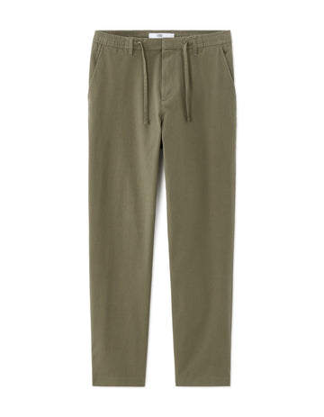 Celio 24H Slim Fit 7/8 Length Solid Khaki Green Pants - Khaki