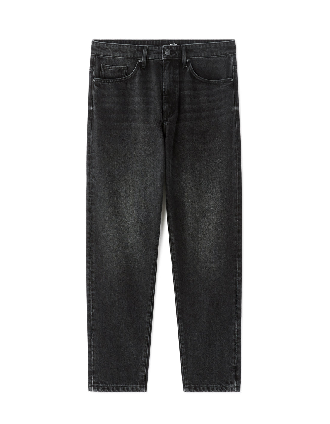 Celio Relaxed Fit 100% Cotton 7/8 Length Jeans - Black