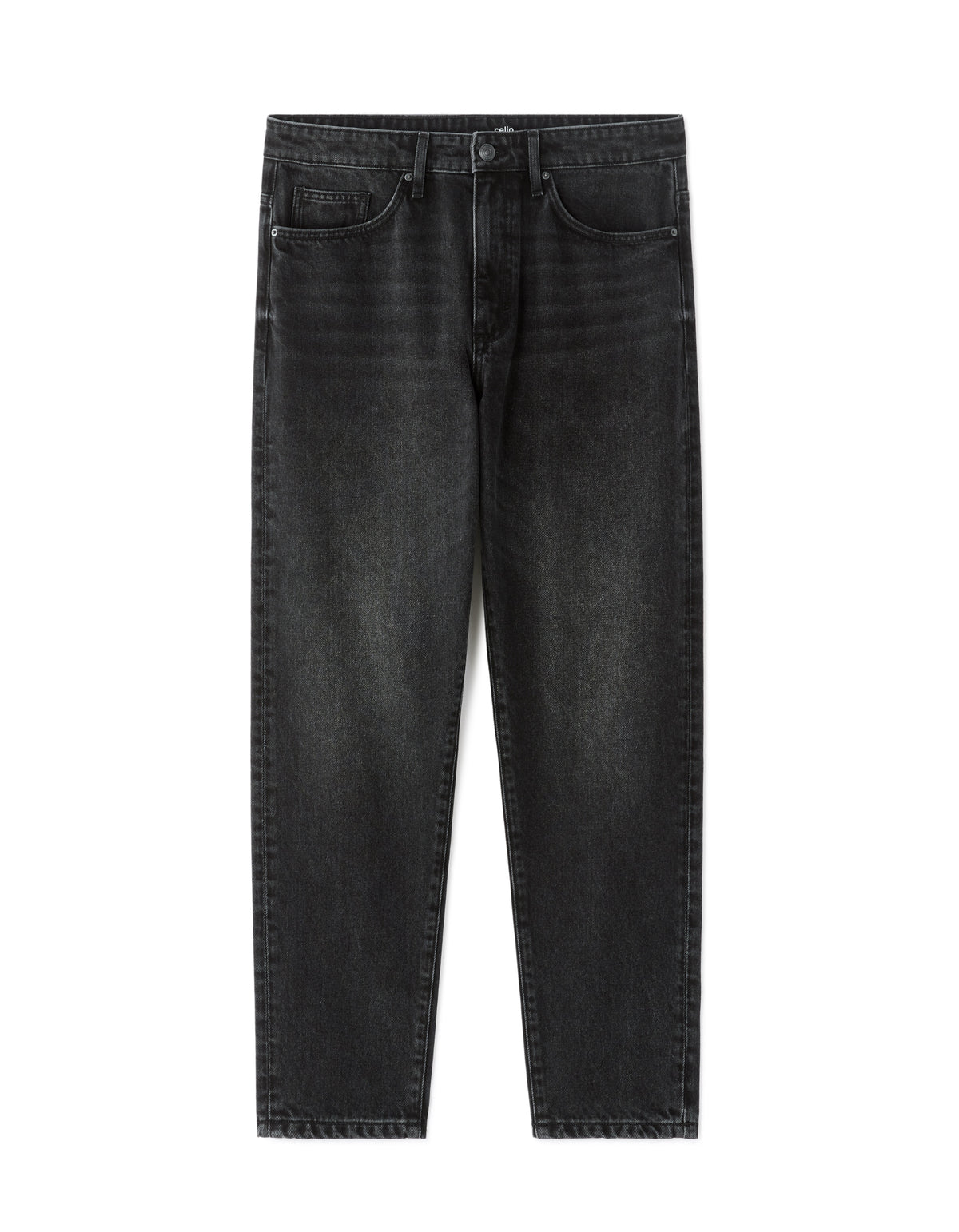 Celio Relaxed Fit 100% Cotton 7/8 Length Jeans - Black