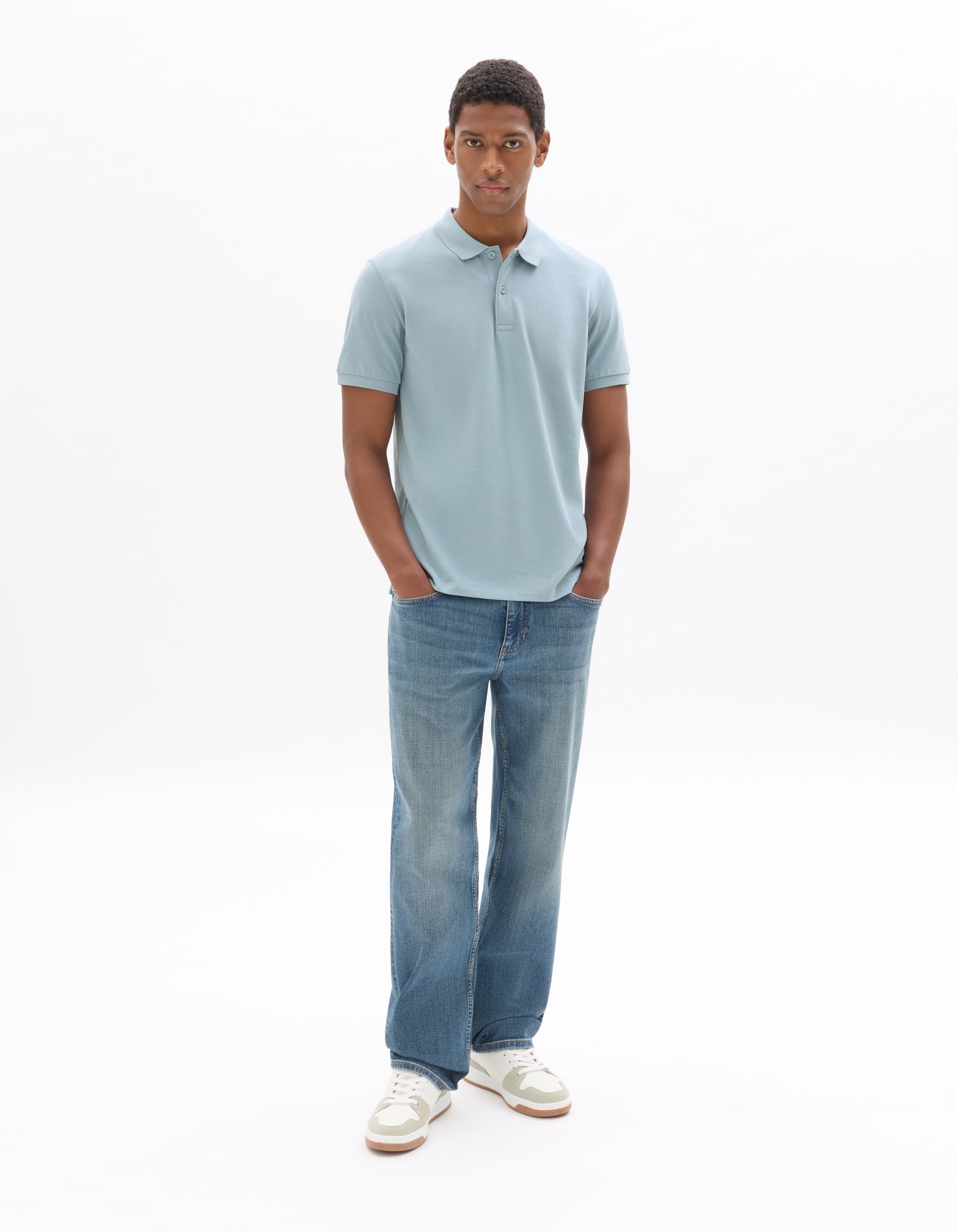 Blue Dusty  Short sleeves Polo for men