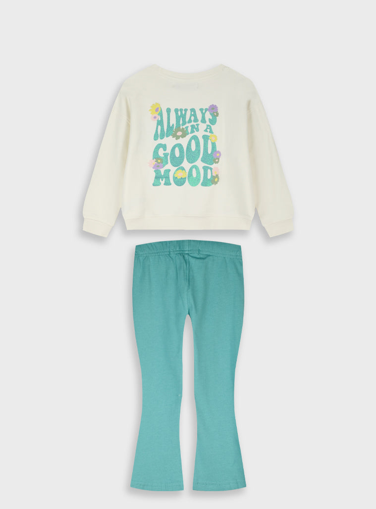 Cotton Girl Set - Ice Green