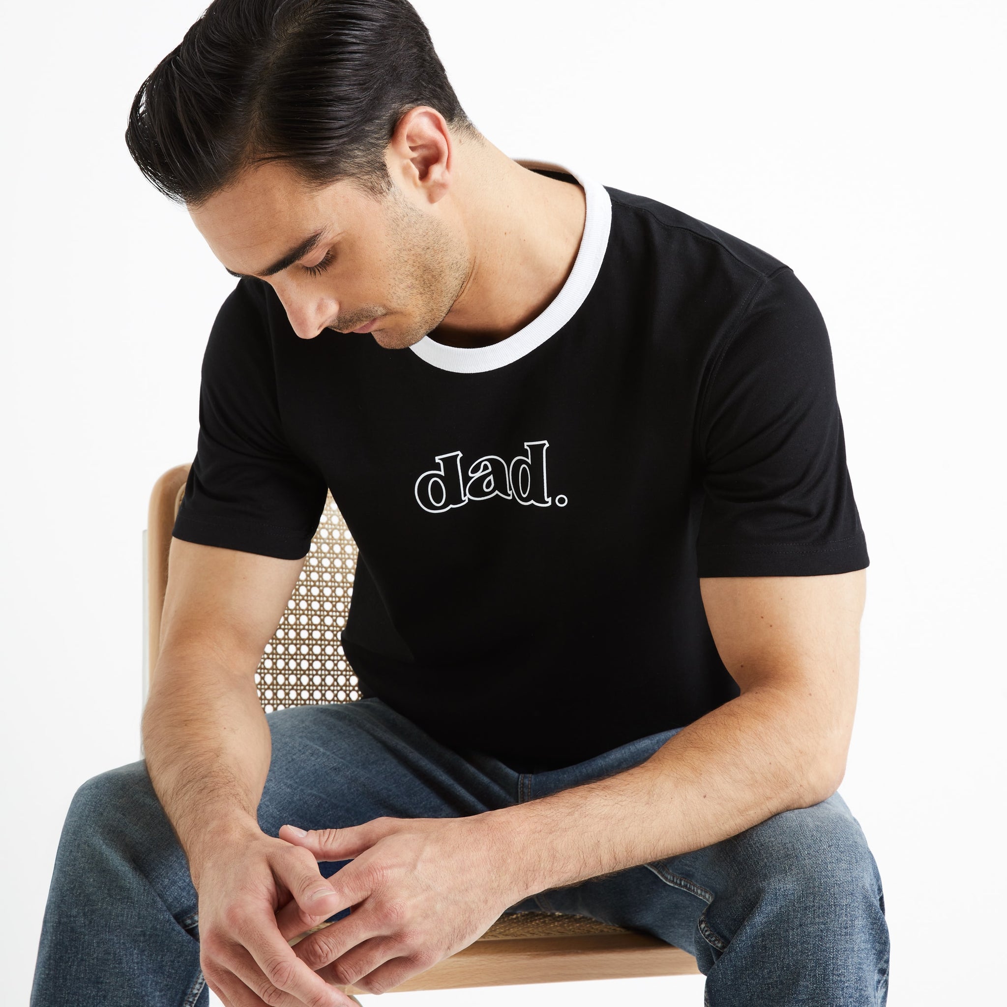FEFATHER BLACK SS TSHIRT - Celio lebanon
