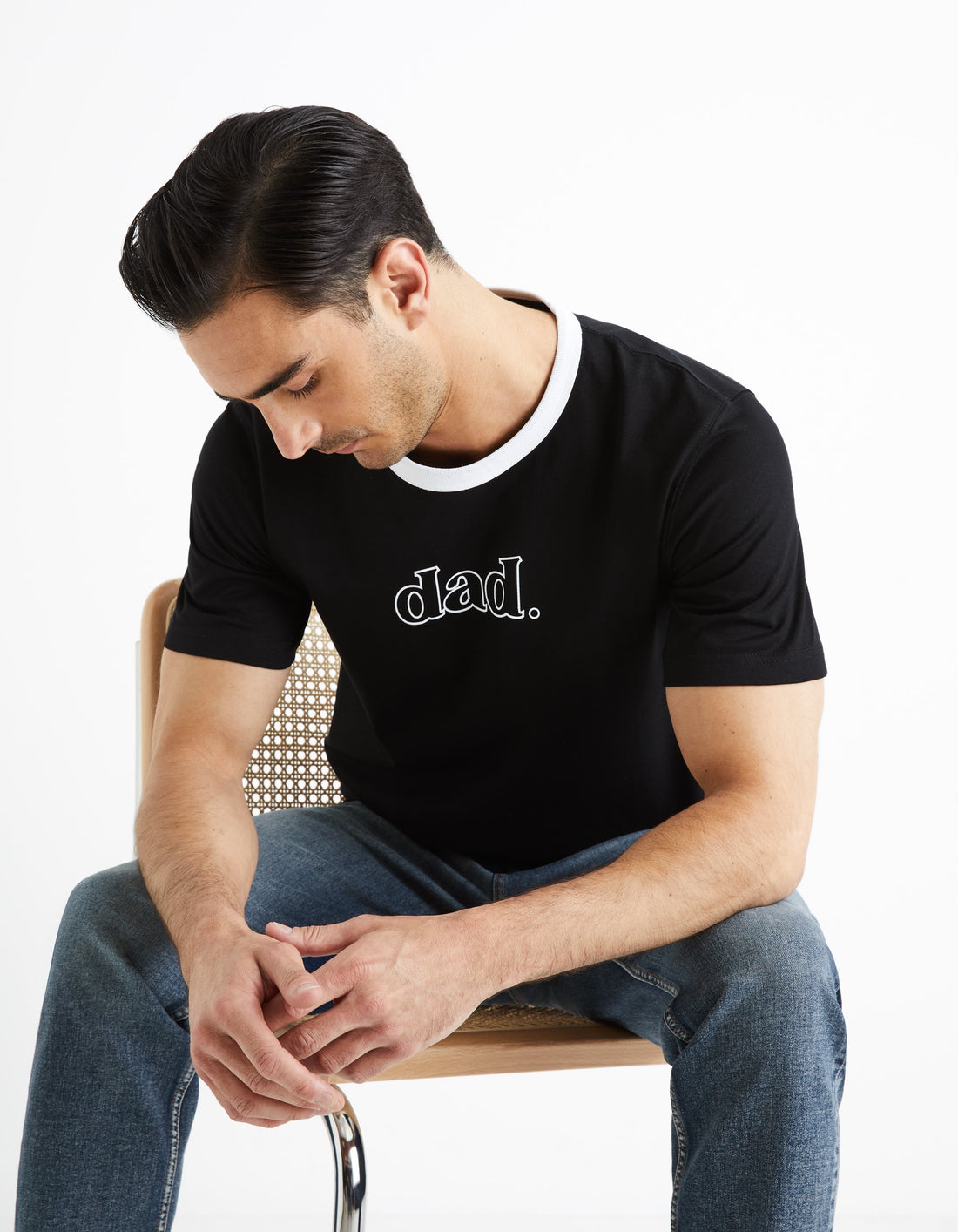 FEFATHER BLACK SS TSHIRT - Celio lebanon