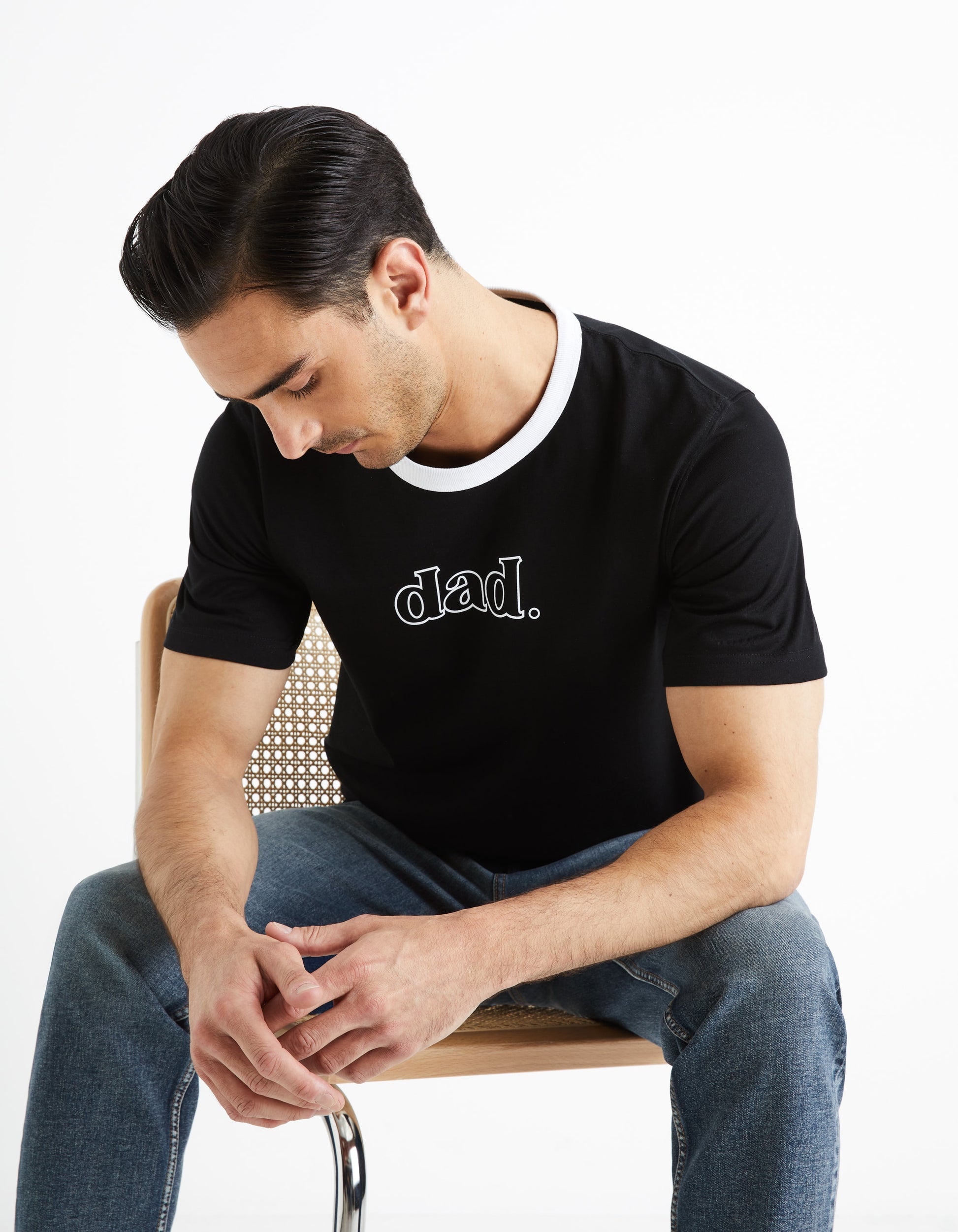 FEFATHER BLACK SS TSHIRT - Celio lebanon