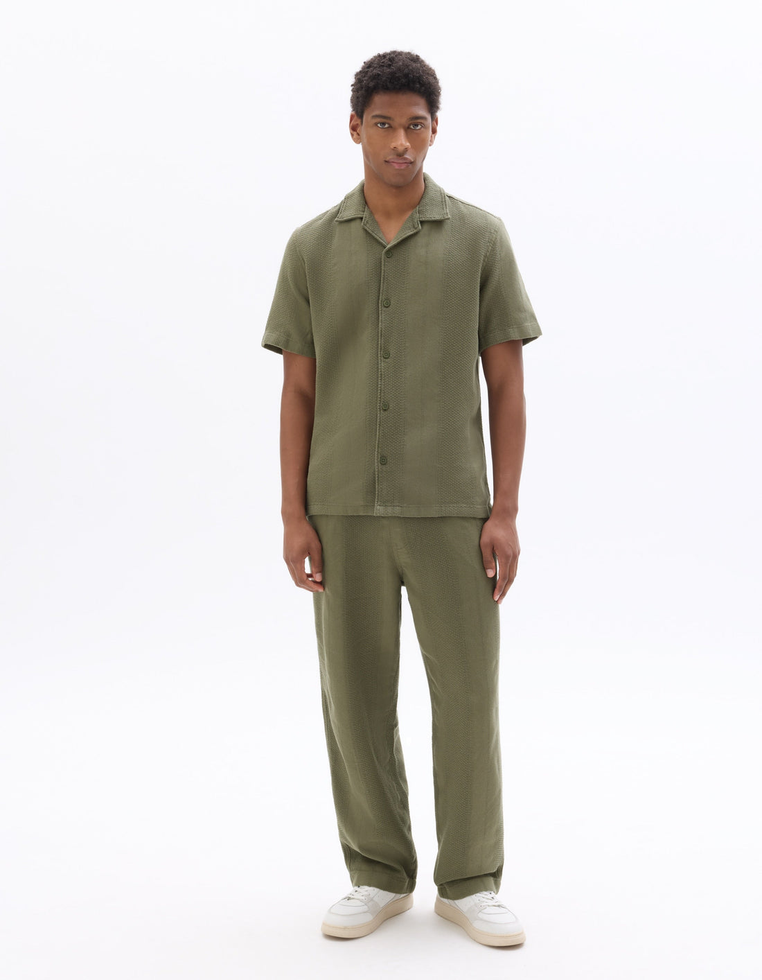Relaxed Fit Pants<br>100% Cotton Jacquard Celio