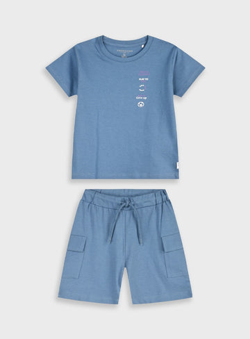 Blue Set(Blouse,Shorts) for Boys