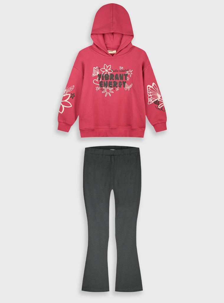 Cotton Girl Set - Dark Grey