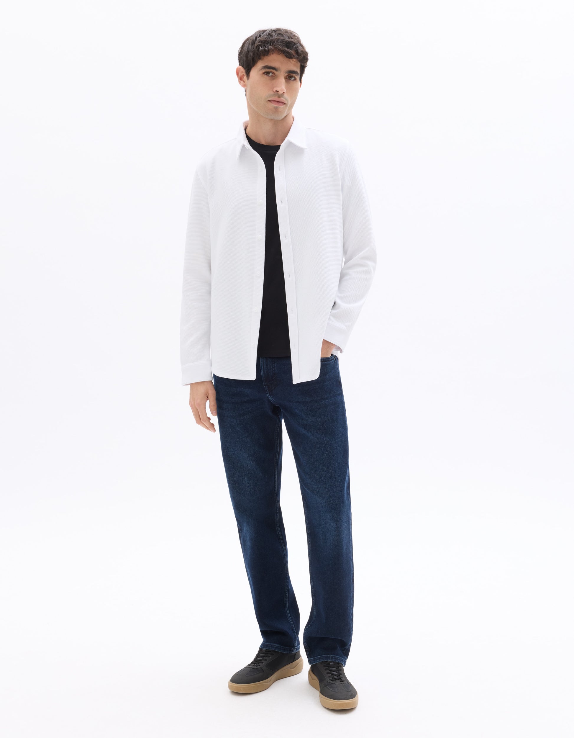Celio Regular fit ribbed shirt - White