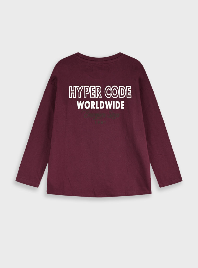 Cotton Boy Blouse - Burgundy