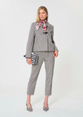 coat in ecru with cotton stripes