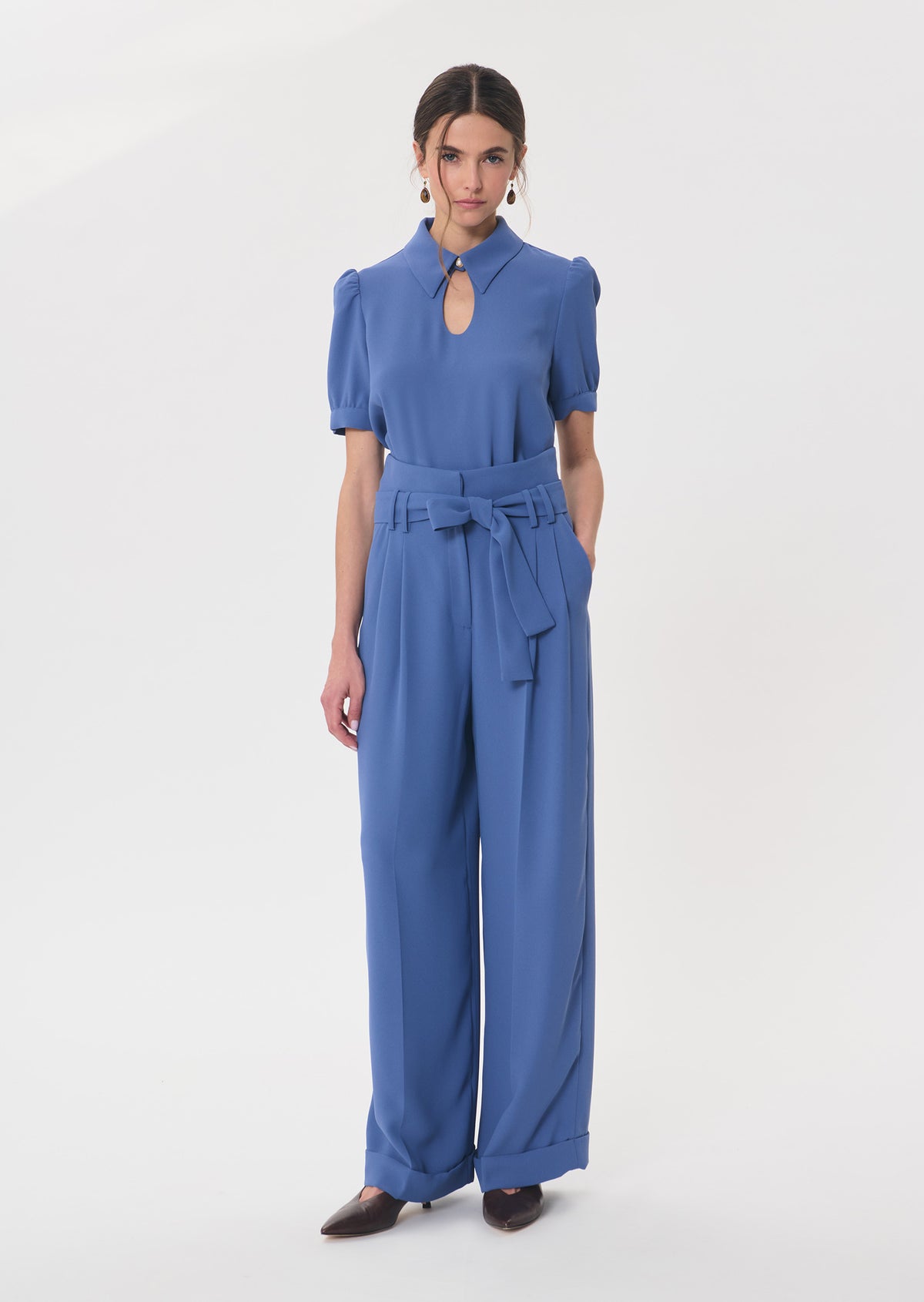 Pia trousers in denim blue by Tara Jarmon