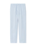 Light Blue 100% Linen Straight-Leg Pants Celio