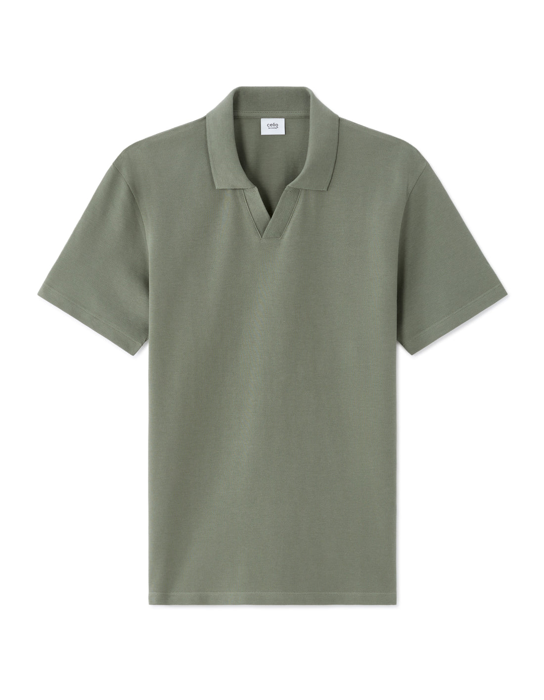 Celio Piqué Regular Fit Shark Collar Polo - Green