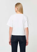 T-shirt in white embroidered cotton clover