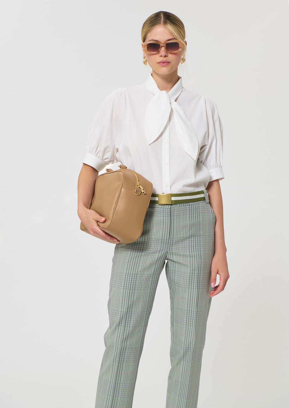 shirt in ecru ribbed cotton