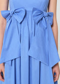 dress in sky blue cotton veil