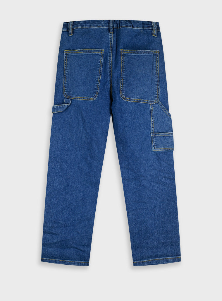 Cotton Boy Trousers - Blue Denim