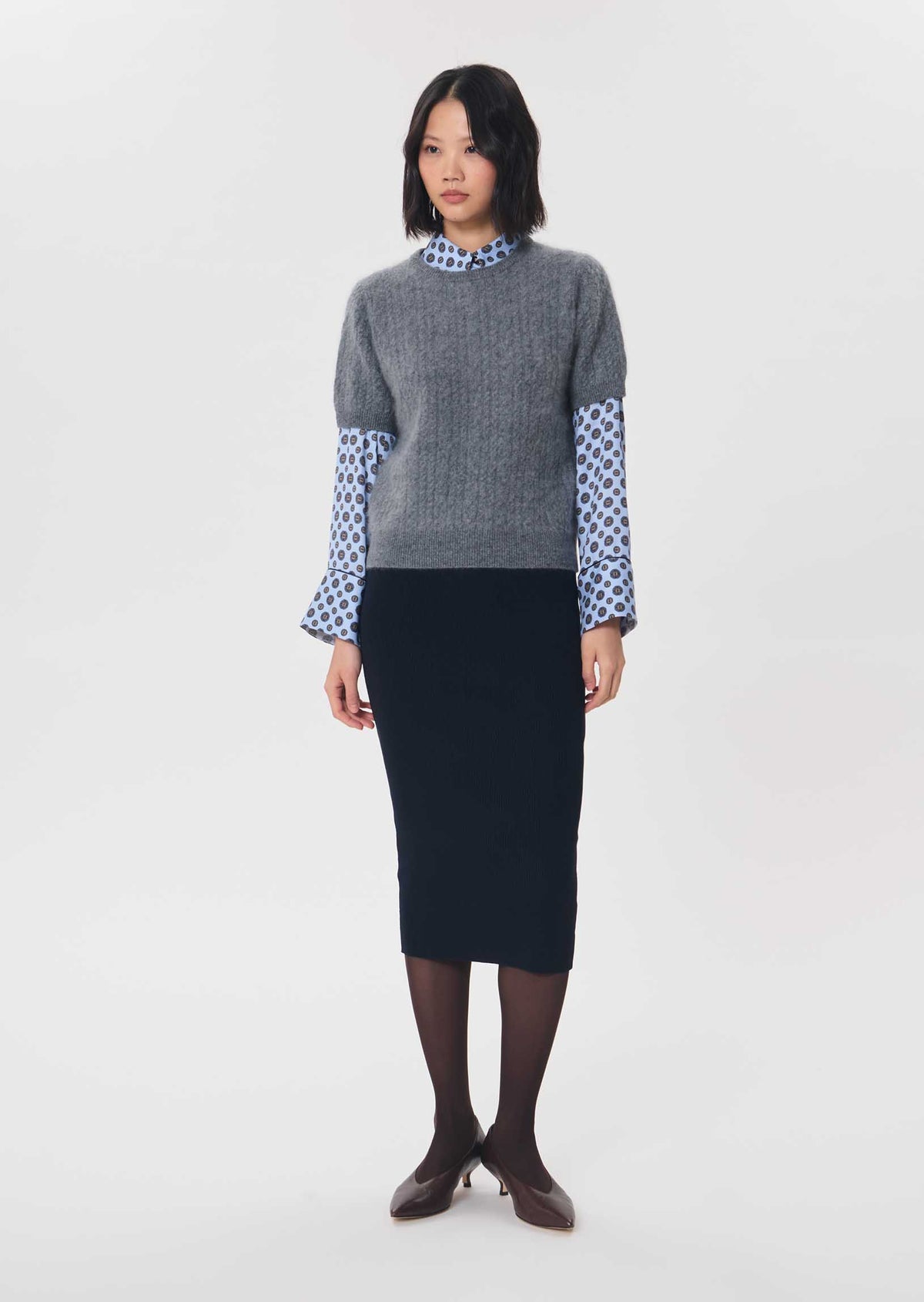 Pamela sweater in grey wool by Tara Jarmon