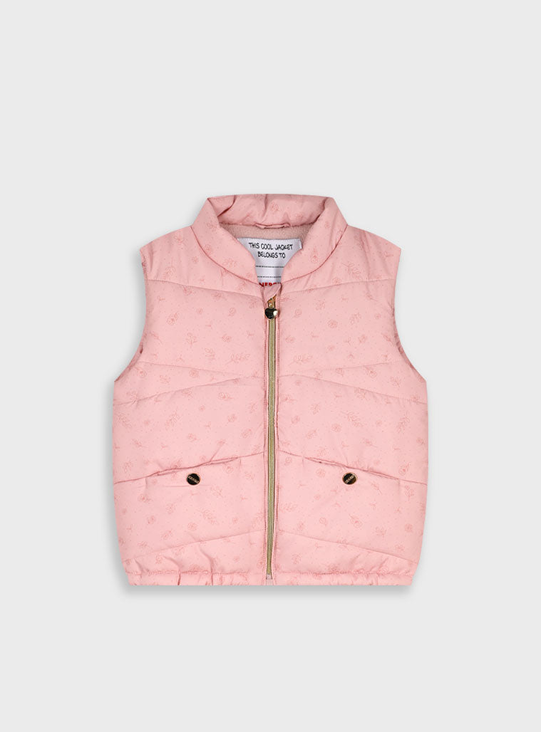 Children's Pink Jacket Sleeveless For Girl