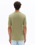 Celio Cotton Blend Short-Sleeved Polo - Green