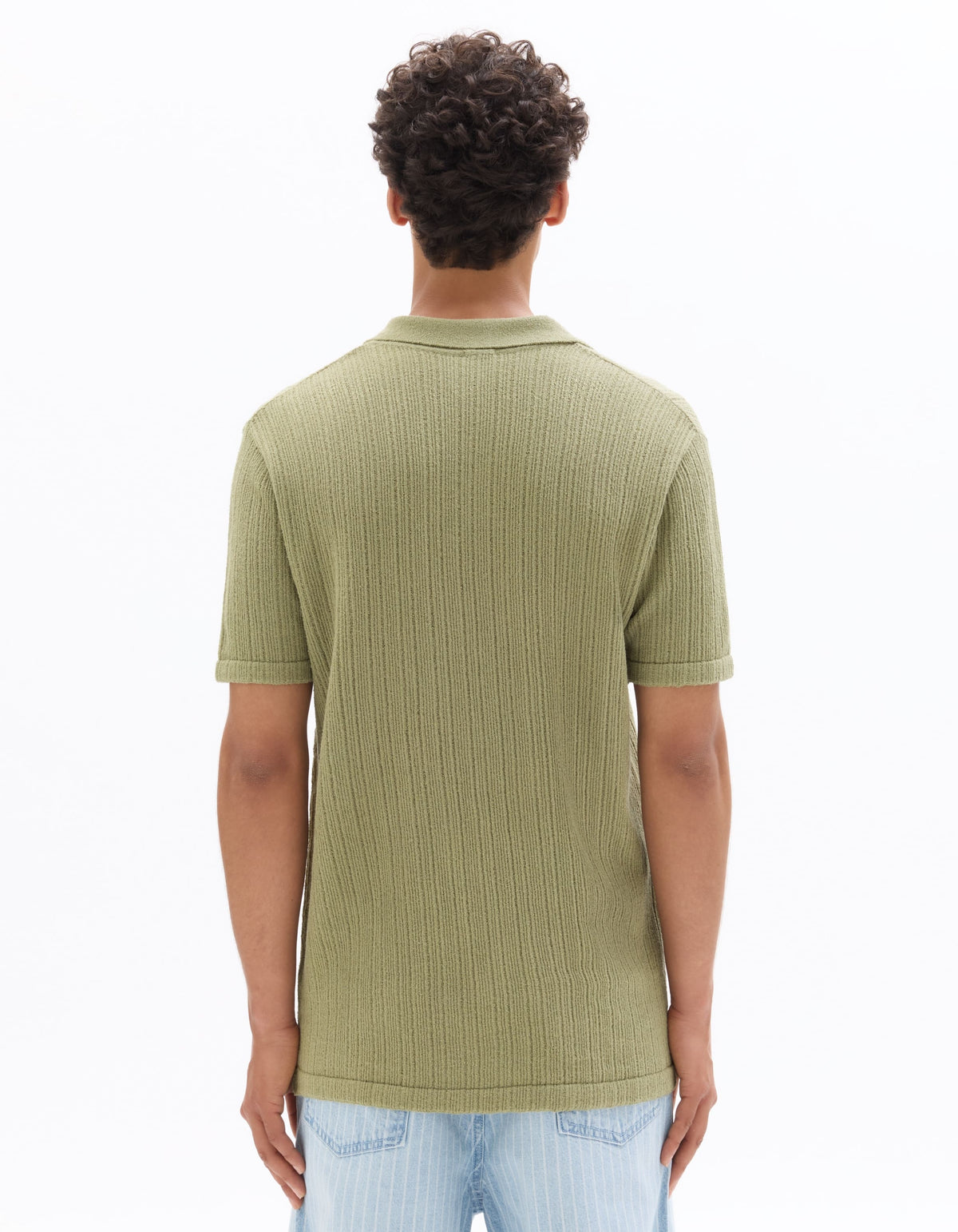 Celio Cotton Blend Short-Sleeved Polo - Green