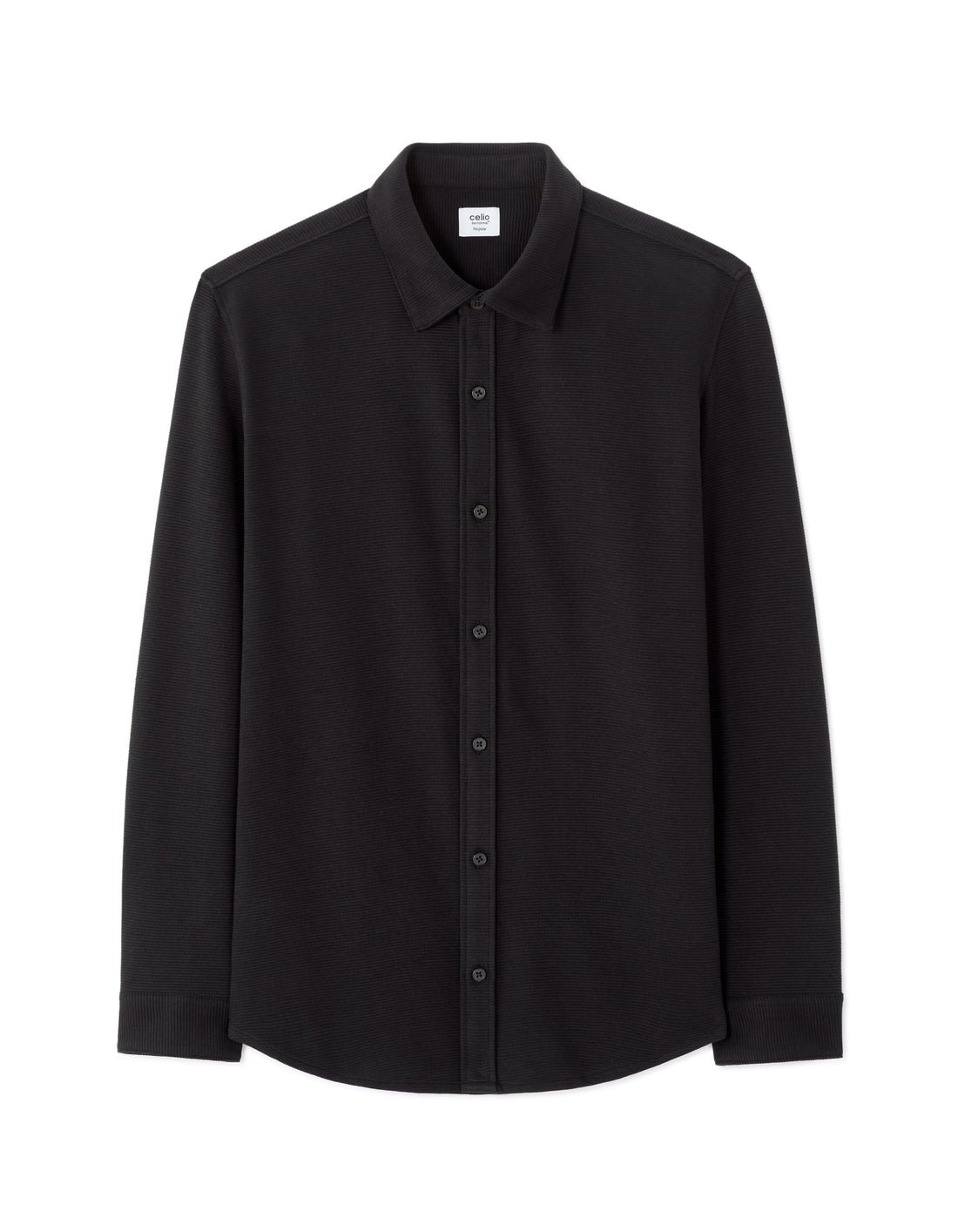 Celio Black regular fit ribbed shirt - Black