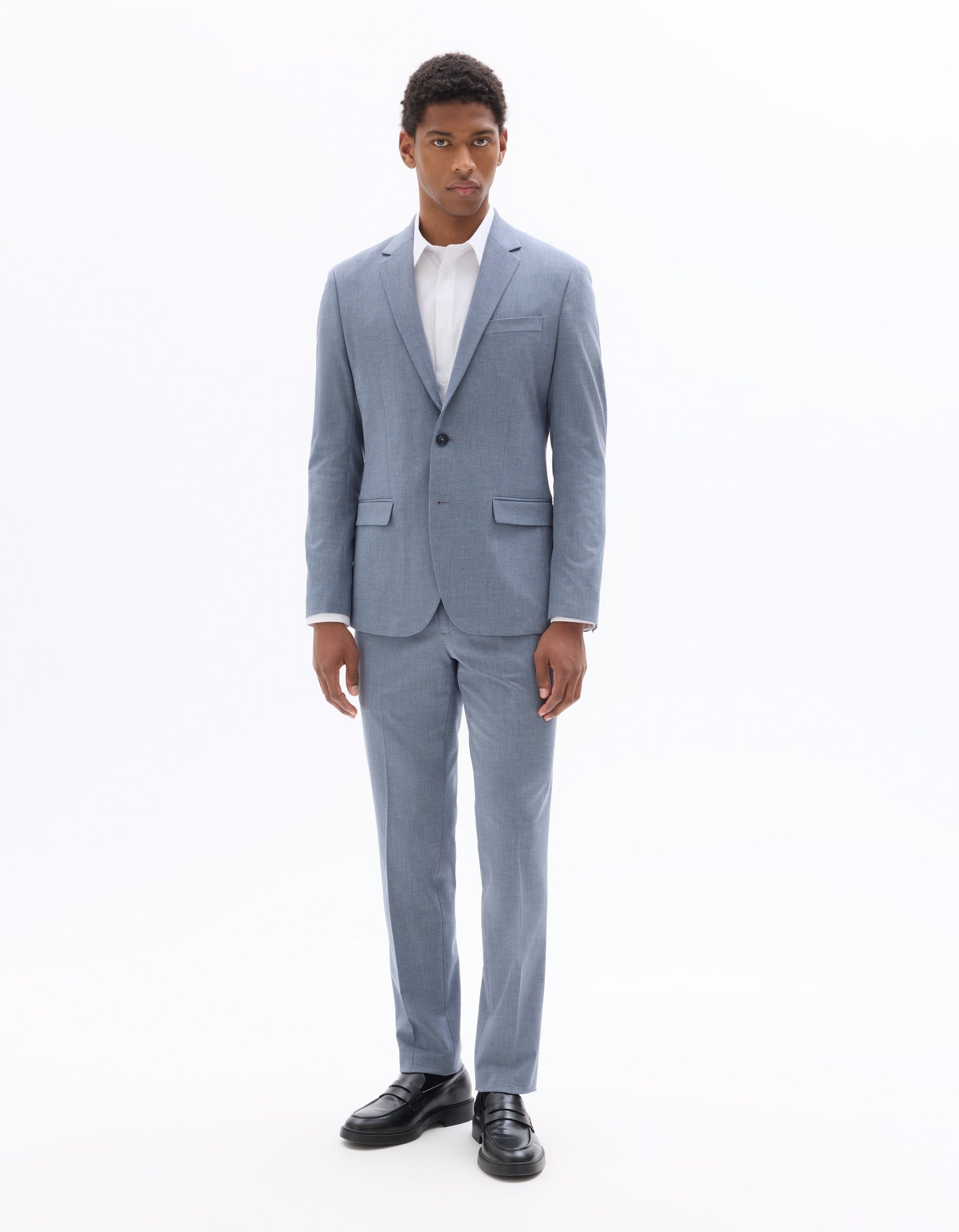 Slim Fit Stretch Blue Suit Jacket Celio