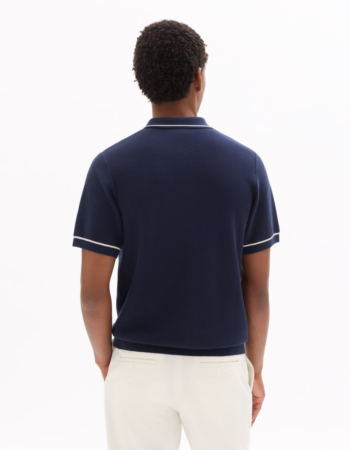 Celio Cotton Short-Sleeved Polo - Navy