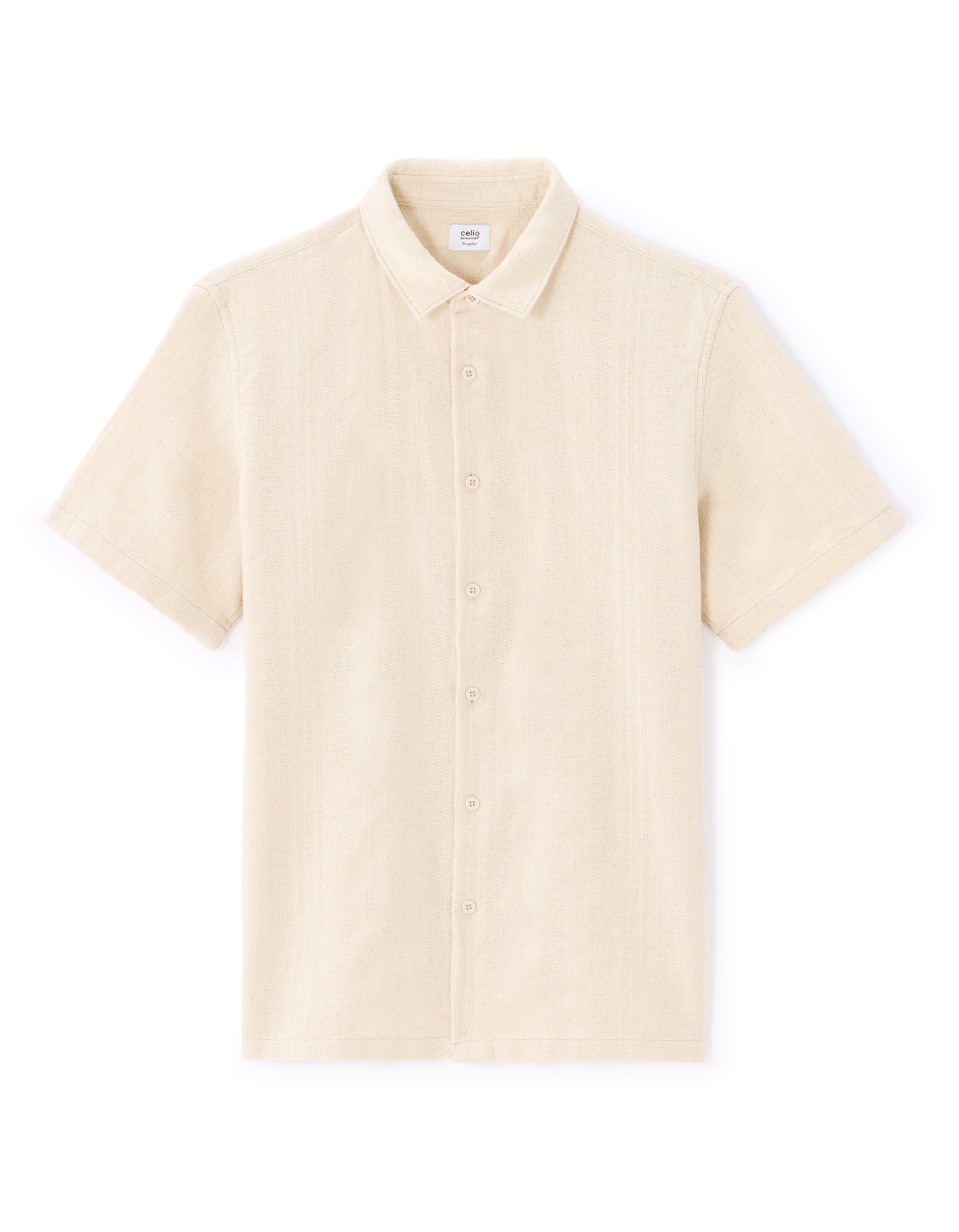 Ecru Short Sleeves Shirt - Celio Lebanon
