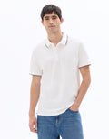 Celio Regular Fit 100% Cotton Piqué Polo - White
