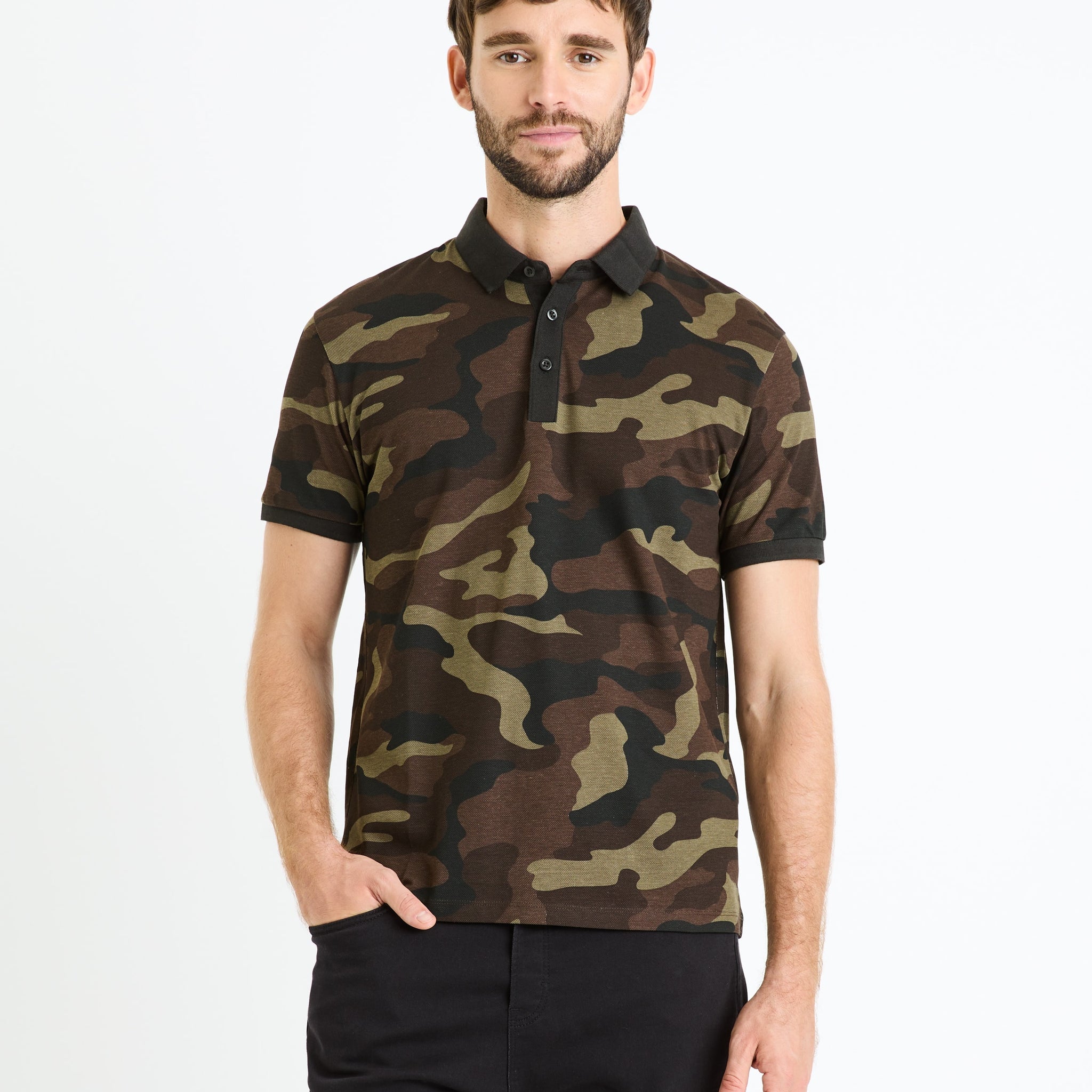 FEKAMO KHAKI CAMO SS POLO - Celio lebanon