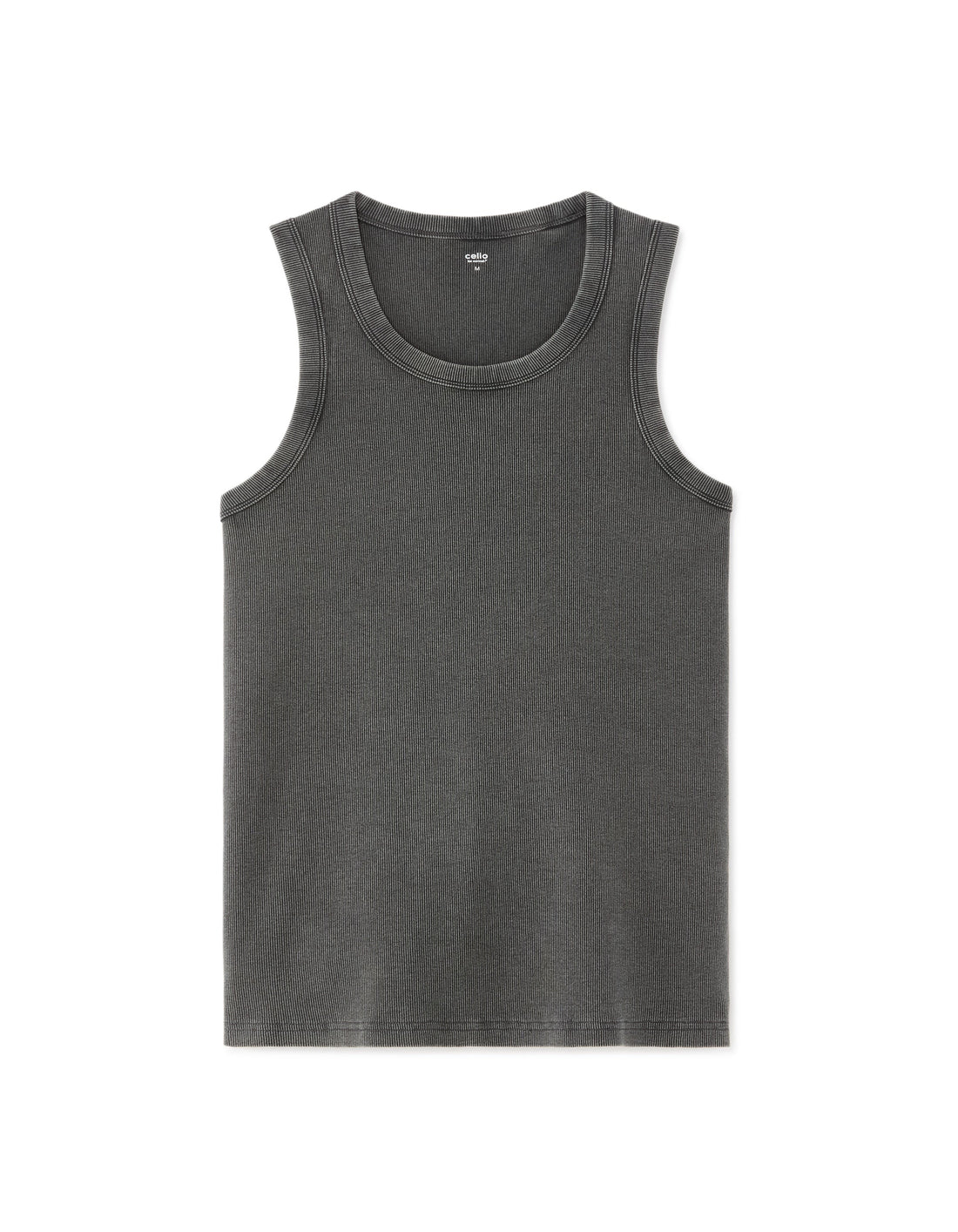 Slim Fit Ribbed Faded Stretch Cotton Tank Top Celio