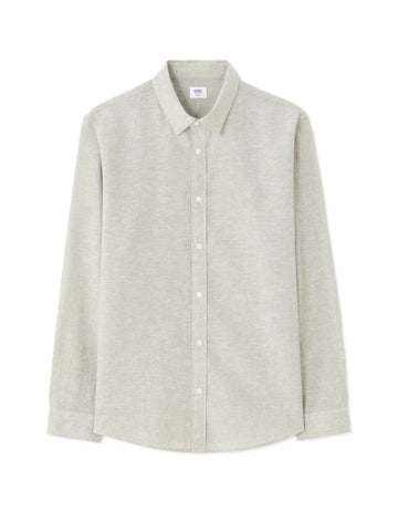 Celio Regular Fit French Collar Linen and Cotton Shirt - Green