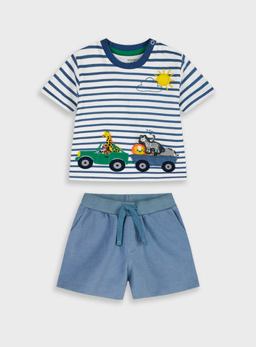 Blue Infant Set(Blouse,Shorts) for Boys