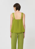 top in yellow fluid crepe