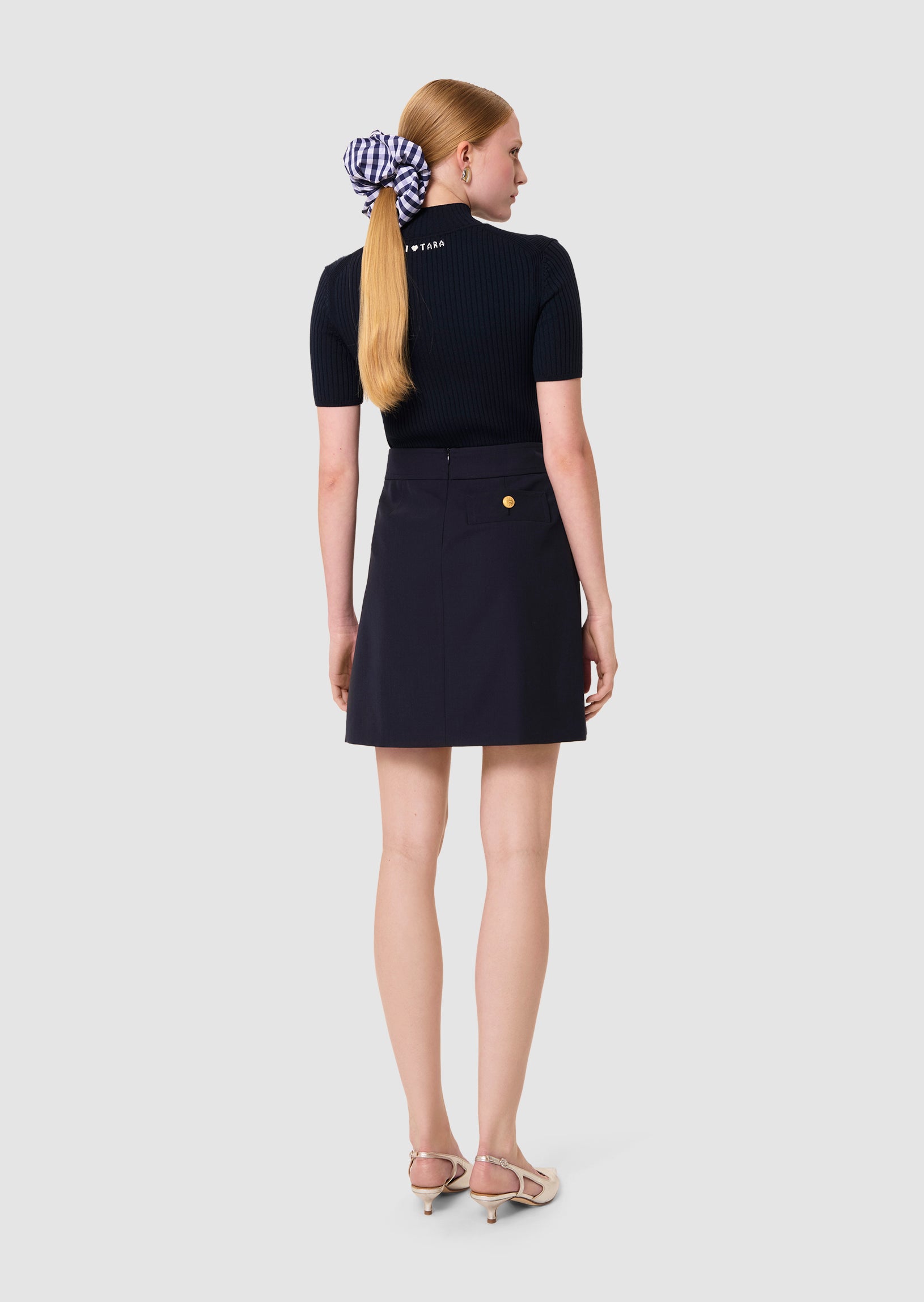 Jimmy midnight blue tailored wool skirt by Tara Jarmon Lebanon